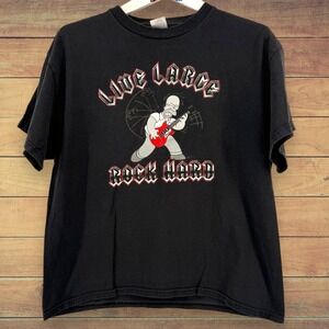 Y2K Simpsons Homer Live Large Rock Hard T Shirt Mens L Delta Pro Weight